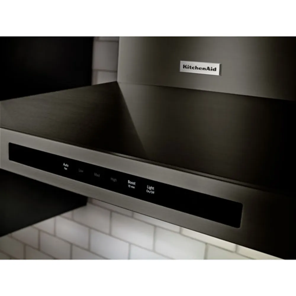 KitchenAid 30" Wall Mount Range Hood (KVWB600HBS) - Black Stainless