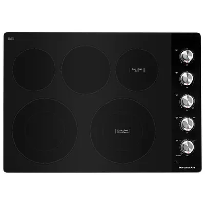 Surface de cuisson électrique lisse 30 po à 5 éléments de KitchenAid (KCES550HSS) - Acier inoxydable