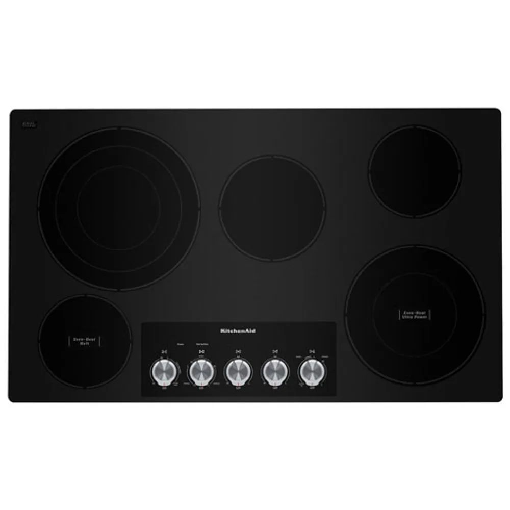 KitchenAid 36" 5-Element Electric Cooktop (KCES556HBL) - Black