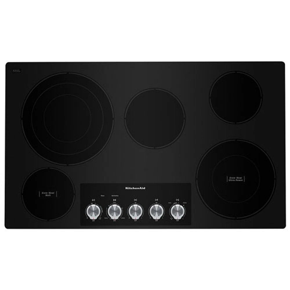 KitchenAid 36" 5-Element Electric Cooktop (KCES556HBL) - Black