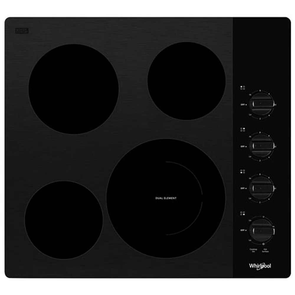 Whirlpool 22" 4-Element Electric Cooktop (WCE55US4HB) - Black