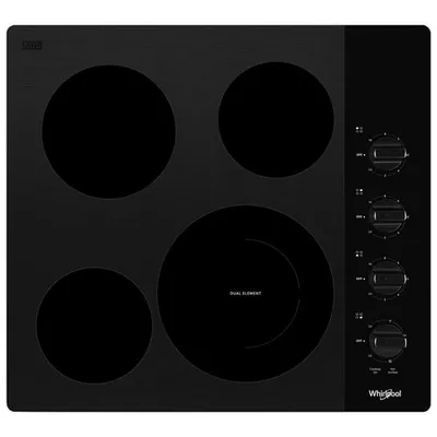 Whirlpool 22" 4-Element Electric Cooktop (WCE55US4HB) - Black