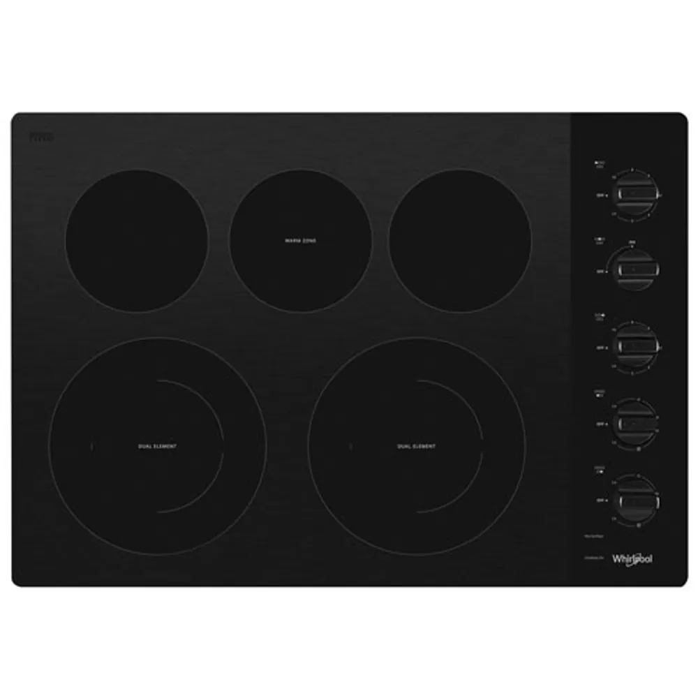 Whirlpool 30" 5-Element Electric Cooktop (WCE77US0HB) - Black