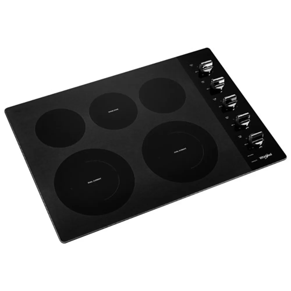 Whirlpool 30" 5-Element Electric Cooktop (WCE77US0HB) - Black