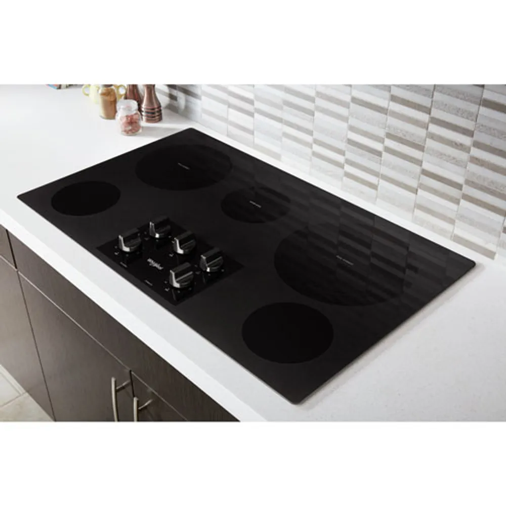 Whirlpool 36" 5-Element Electric Cooktop (WCE77US6HB) - Black
