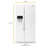 Whirlpool 36" 20.6 Cu. Ft. Counter-Depth Side-By-Side Refrigerator w/ Ice Dispenser (WRS571CIHW) - White