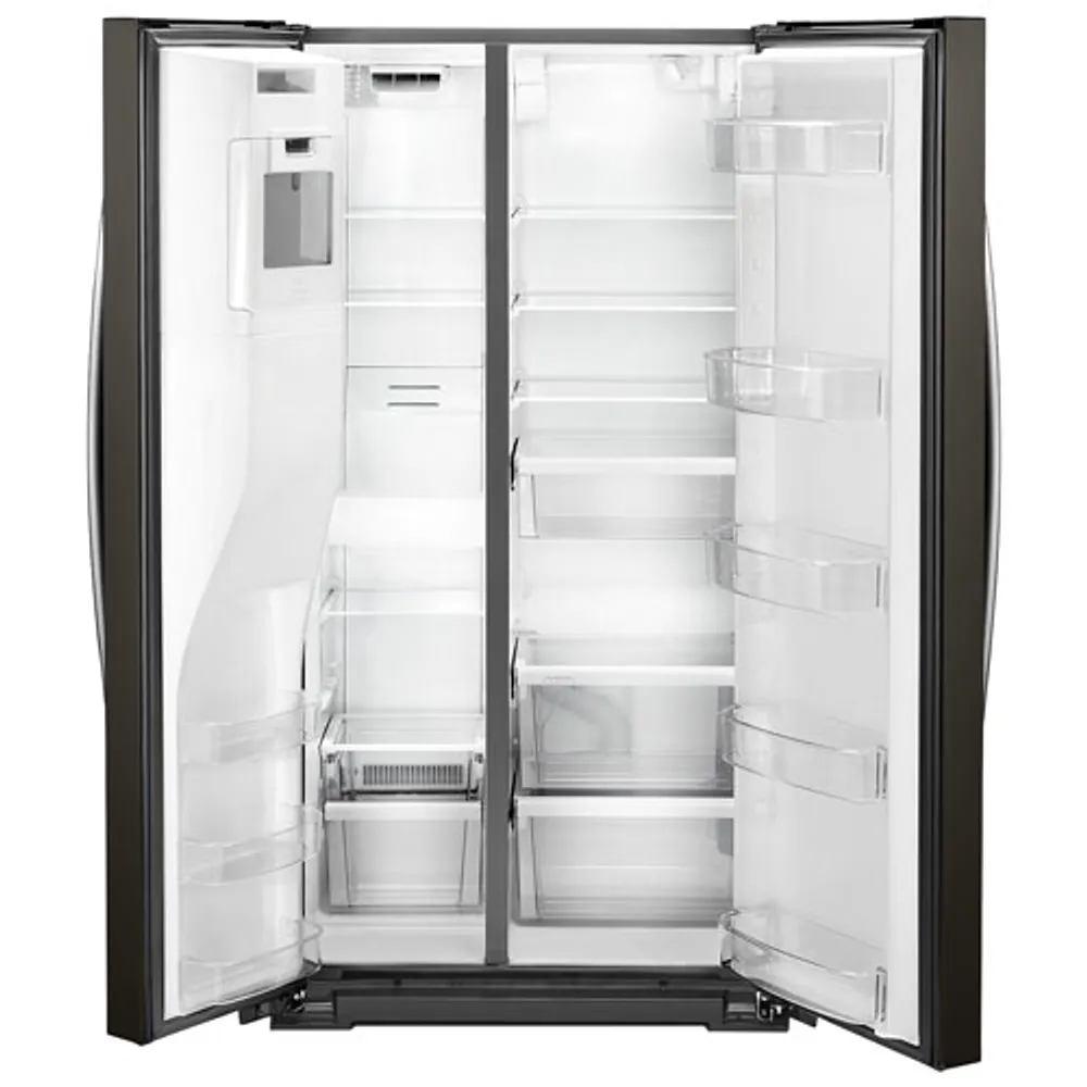 Whirlpool 36" 20.6 Cu. Ft. Counter-Depth Side-By-Side Refrigerator w/ Ice Dispenser (WRS571CIHV) - Black Stainless