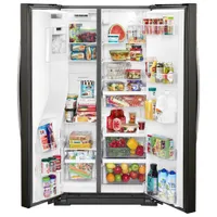 Whirlpool 36" 20.6 Cu. Ft. Counter-Depth Side-By-Side Refrigerator w/ Ice Dispenser (WRS571CIHV) - Black Stainless