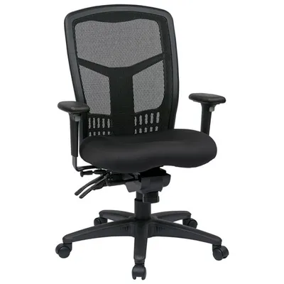 Fauteuil de direction ergonomique à dossier élevé en cuir reconstitué ProGrid Pro-Line II - Charbon