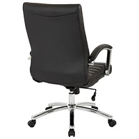 Work Smart FL Mid-Back Faux Leather Executive Chair - Black