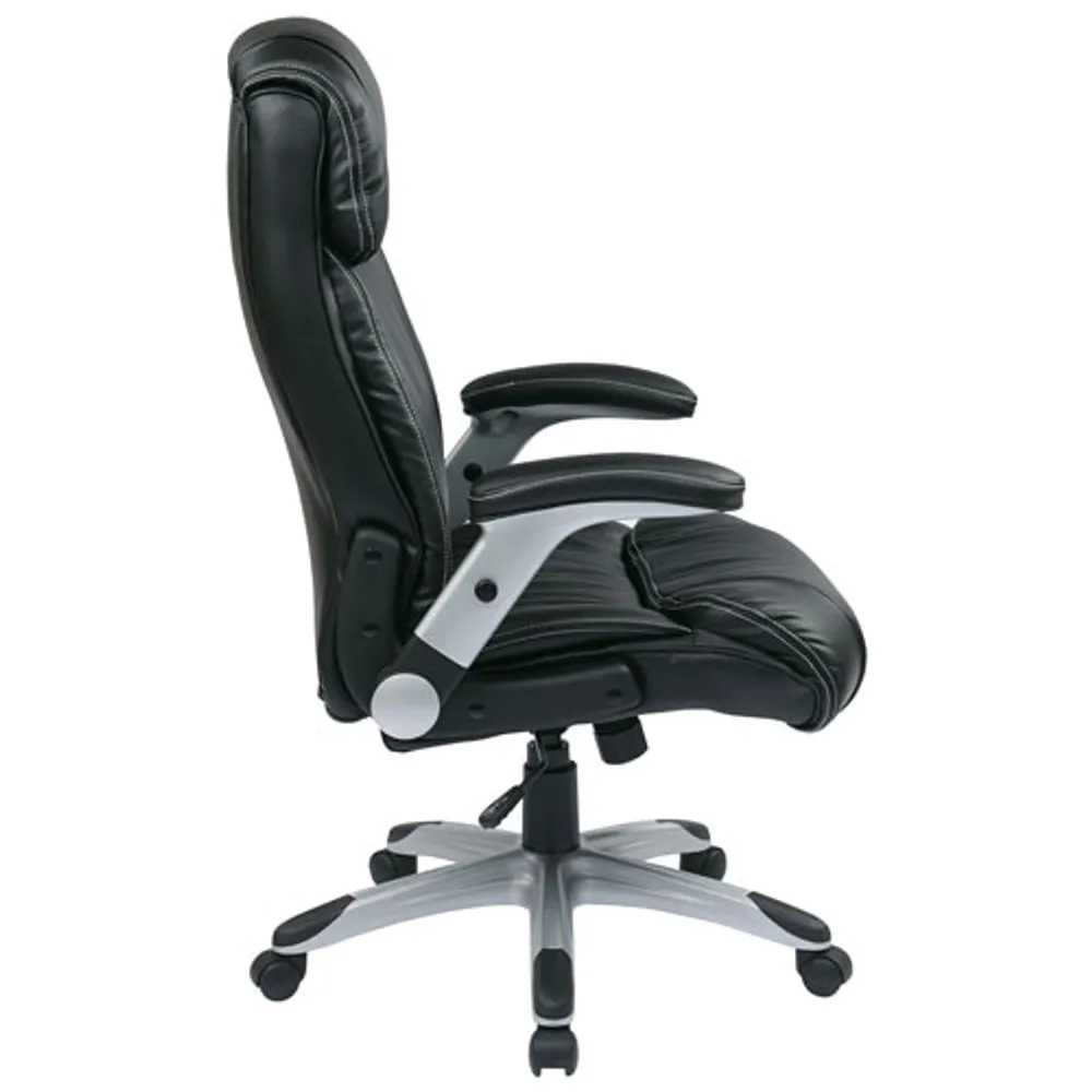 Work Smart ECH Bonded Leather Executive Chair - Black