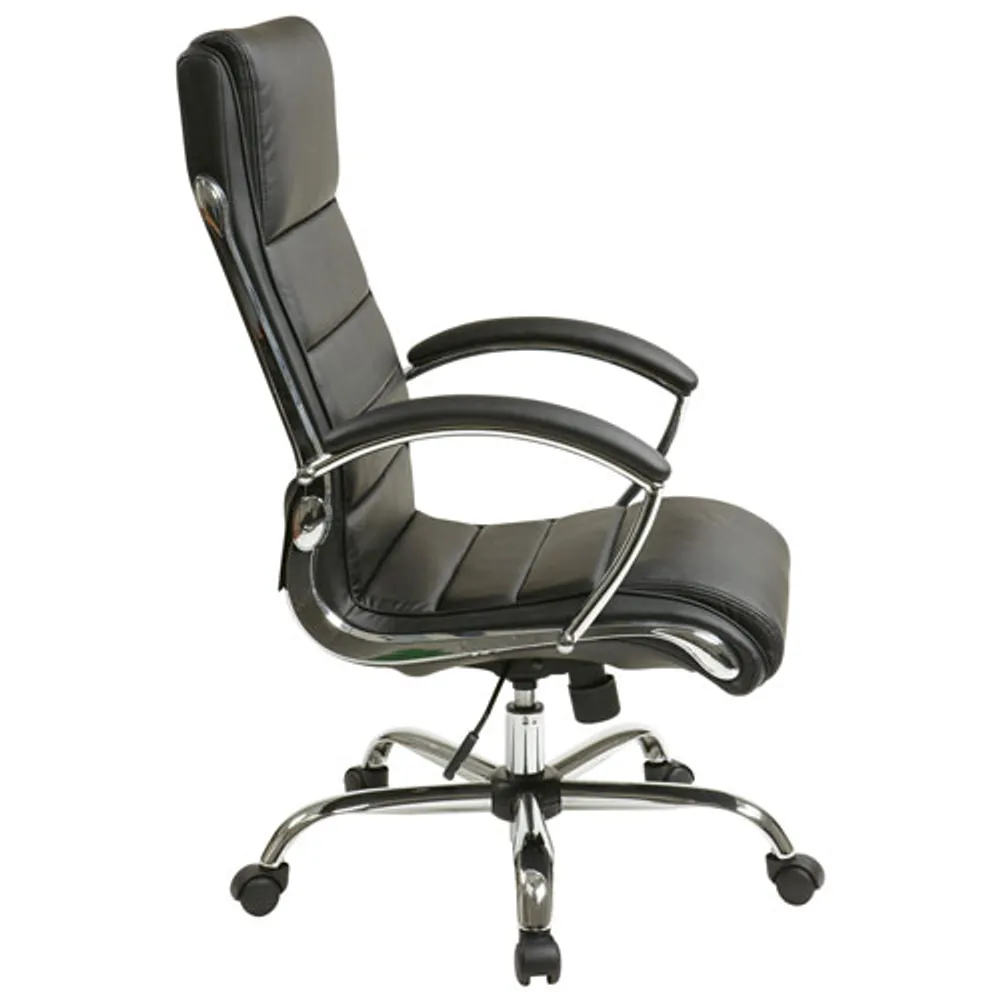 Work Smart FL Faux Leather Executive Chair - Black