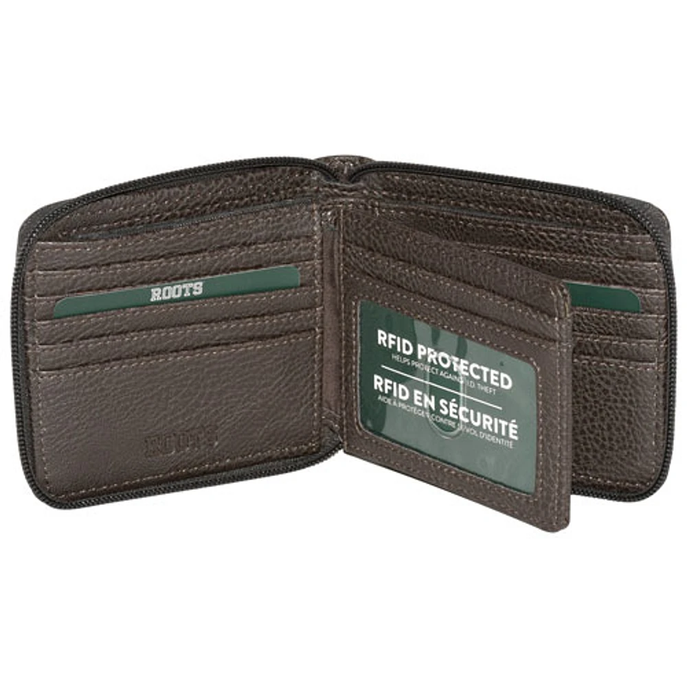 Roots Roughing It RFID Bi-fold Wallet - Brown