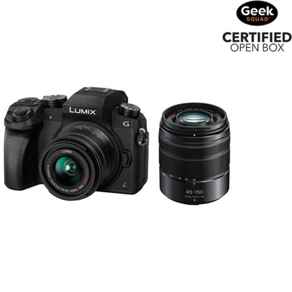 Open Box - Panasonic LUMIX G7 Mirrorless Camera with 14-42mm & 45-150mm Lens Kit