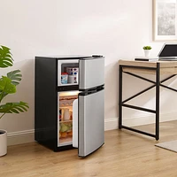 Insignia 3.0 Cu. Ft. Bar Fridge w/Top Freezer (NS-CF30SS9-C) - Grey/Black - Only at Best Buy