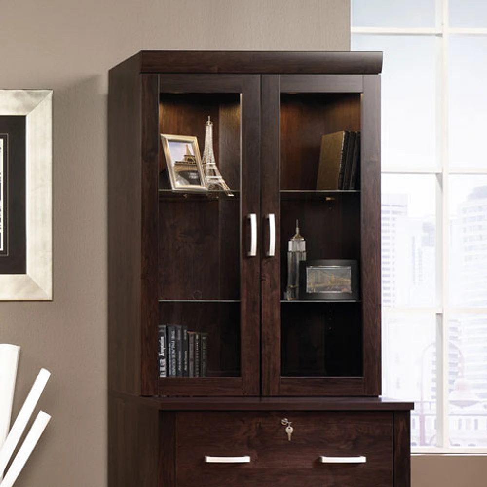 Office Port 2-Shelf Hutch - Dark Alder