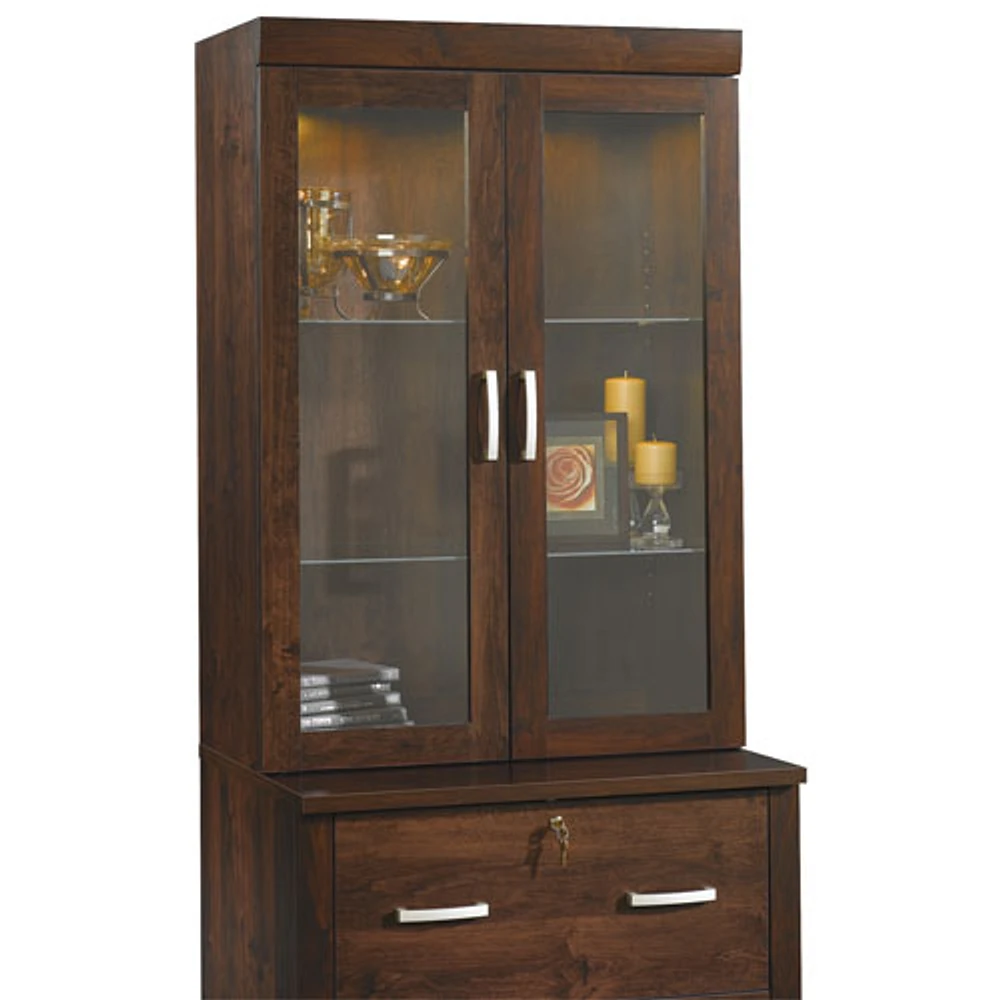 Office Port 2-Shelf Hutch - Dark Alder