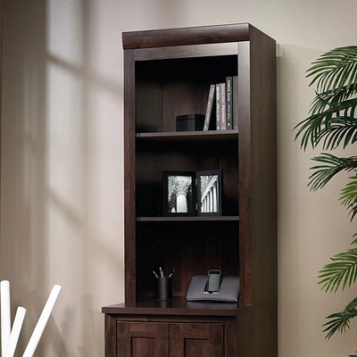 Office Port 2-Shelf Library Hutch - Dark Alder