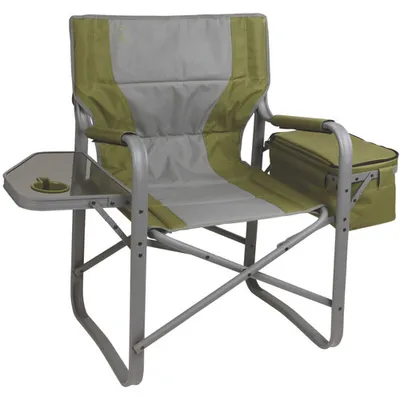 Coleman Folding Outdoor Director XL Camping Chair with Side Tray - Green/Grey
