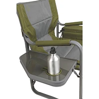 Coleman Folding Outdoor Director XL Camping Chair with Side Tray - Green/Grey
