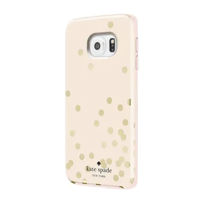 Kate Spade Hybrid Hardshell Case for Samsung Galaxy S6 Edge- Confetti Dot Gold Cream