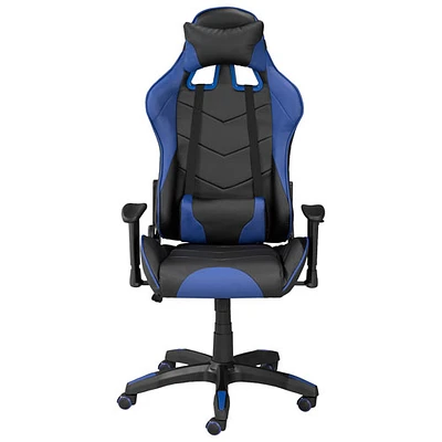 Fauteuil de jeu ergonomique à socle en similicuir Fresno d'Arozzi - Noir/bleu