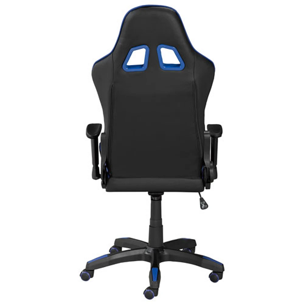 Brassex Fresno Ergonomic Faux Leather Pedestal Gaming Chair - Black/Blue