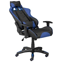 Brassex Fresno Ergonomic Faux Leather Pedestal Gaming Chair - Black/Blue