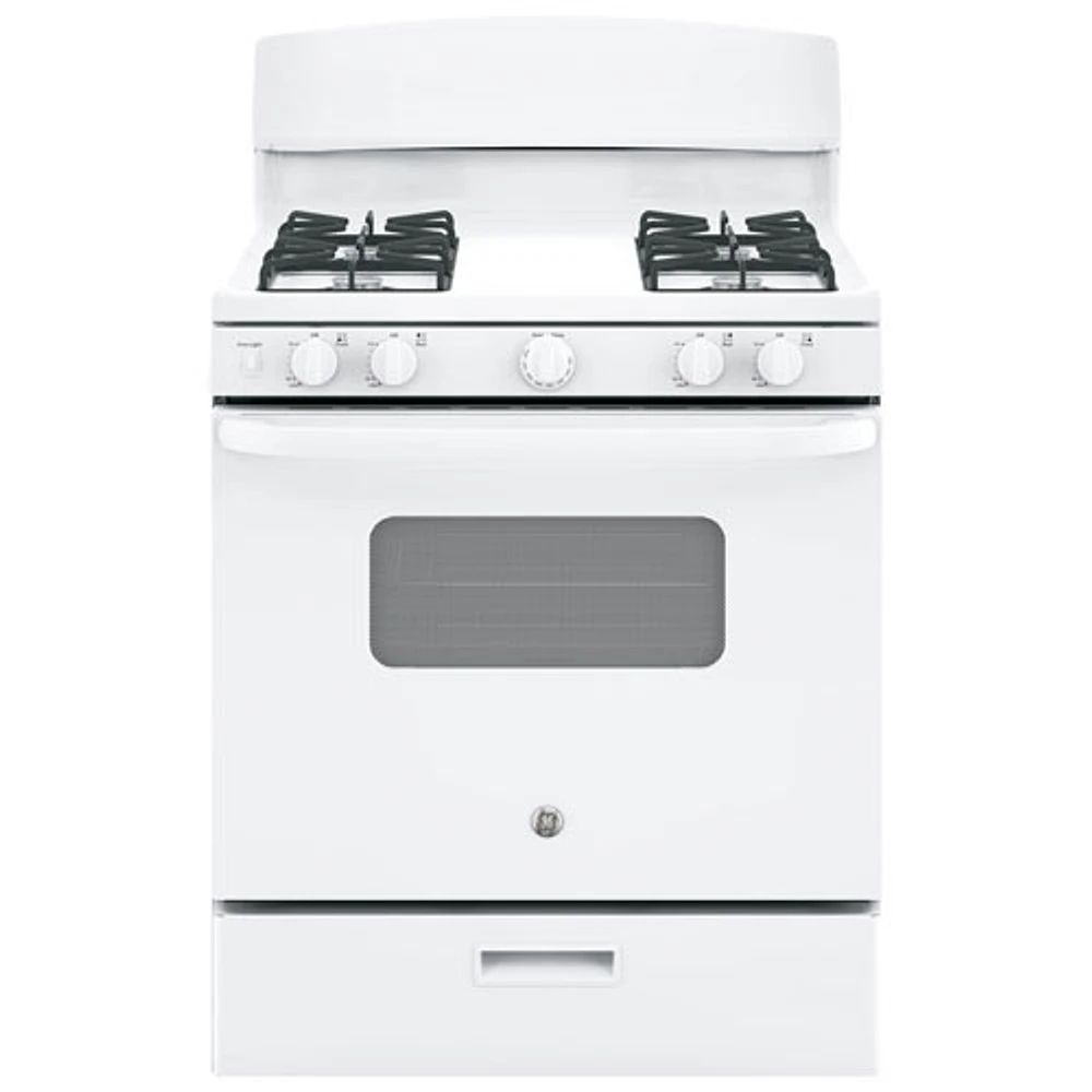 GE Profile 30" 4.8 Cu. Ft. Free-Standing Gas Range with Broiler Drawer (JCGBS10DEMWW) - White