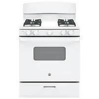 GE Profile 30" 4.8 Cu. Ft. Free-Standing Gas Range with Broiler Drawer (JCGBS10DEMWW) - White