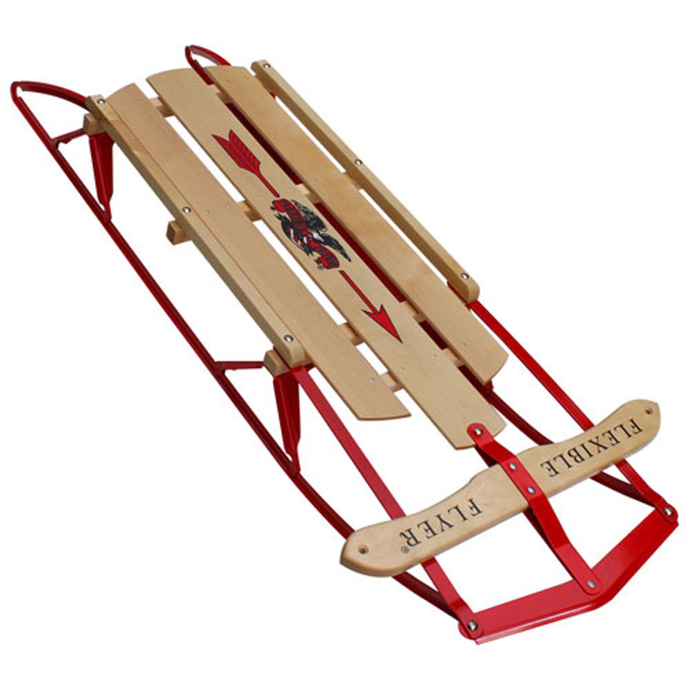 Flexible Flyer Steel Runner 60" Sled - Natural/Red