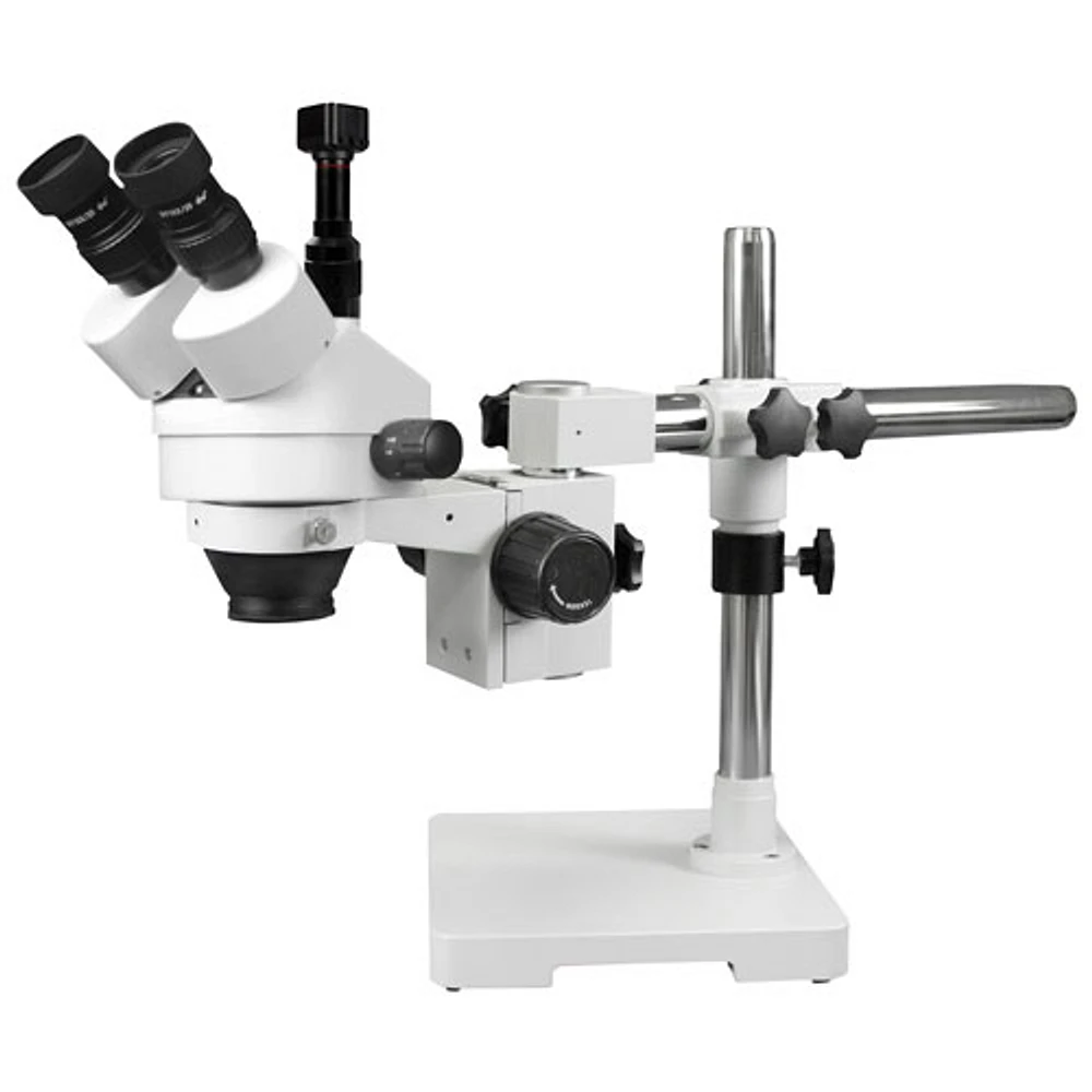 Microscope trinoculaire stéréo 3,5x-90x avec caméra intégrée de Walter Products (WP3FZIFR07DNS5.0WH)