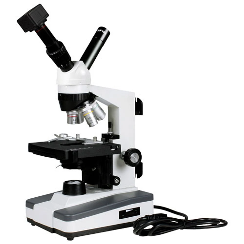 Walter Products 40x - 1000x Dual View Compound Microscope with Built-in Camera (LTM404LEDDNS5)