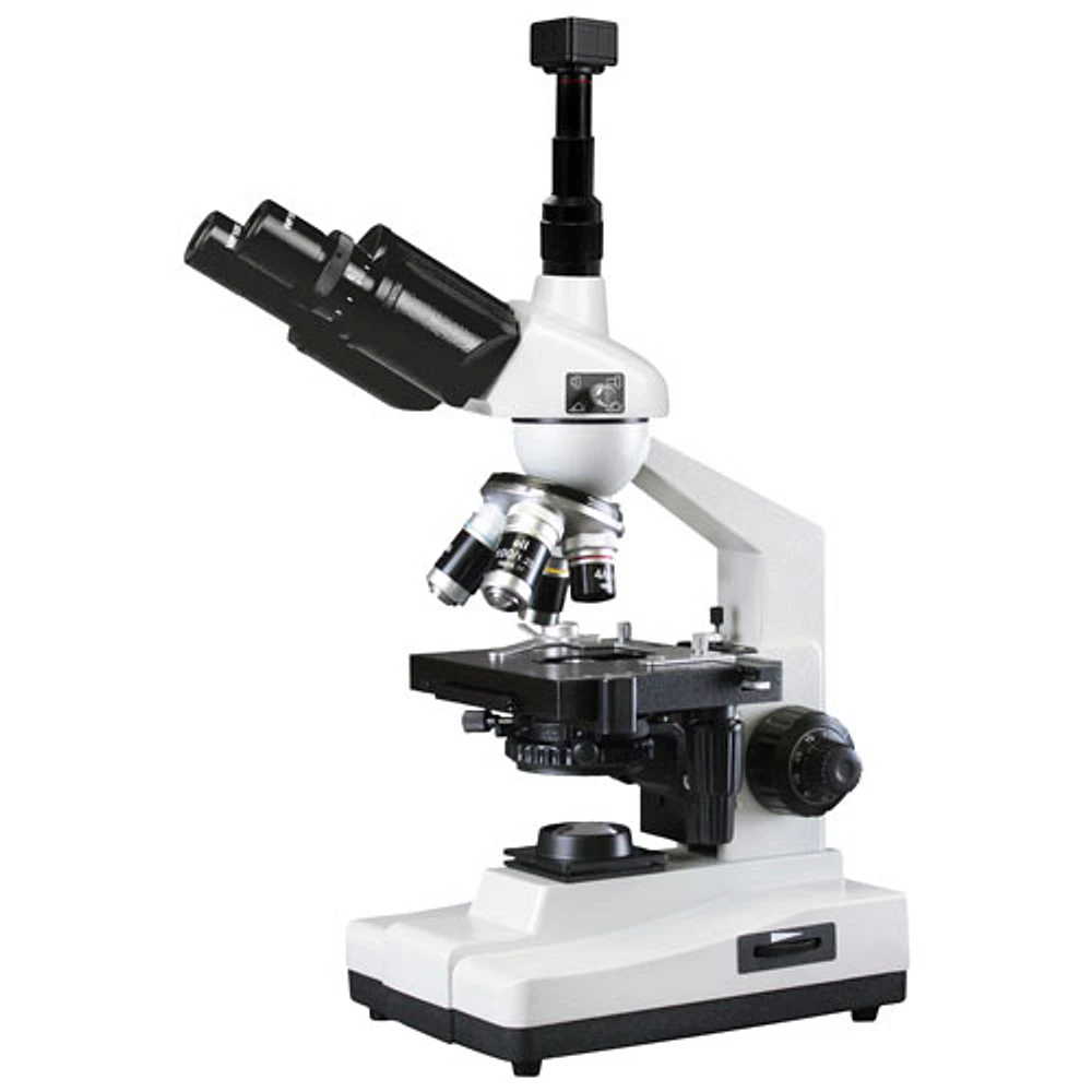 Walter Products 40x - 1000x Trinocular Compound Microscope with Built-in Camera (3000FTT100LEDDNS5)