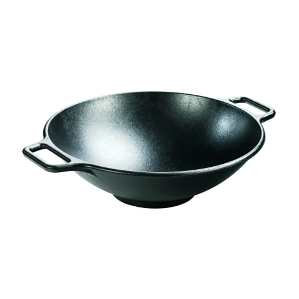 11 (28cm) Spun iron small wok with lid