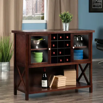 Xola Transitional 12-Bottle Buffet Cabinet - Cappuccino