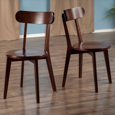 Pauline Transitional Dining Chair - Set of 2 - Walnut