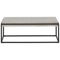 Mezzy Rustic Country Rectangular Coffee Table - Concrete Grey/Black