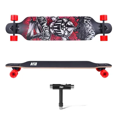 Drop-Through Deck Skateboard Complete Longboard - PHAT