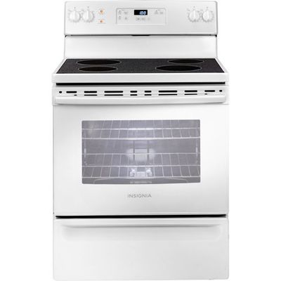 Insignia 30" 5.0 Cu. Ft. Smooth Top Electric Range (NS-RNE4BMWH9-C) -White -Open Box -Scratch & Dent