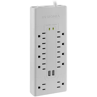 Insignia 10-Outlet 2-USB Surge Protector - Only at Best Buy