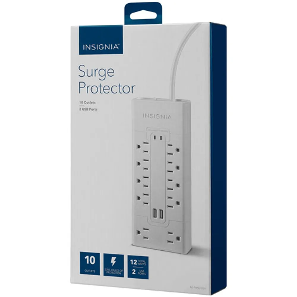 Insignia 10-Outlet 2-USB Surge Protector - Only at Best Buy