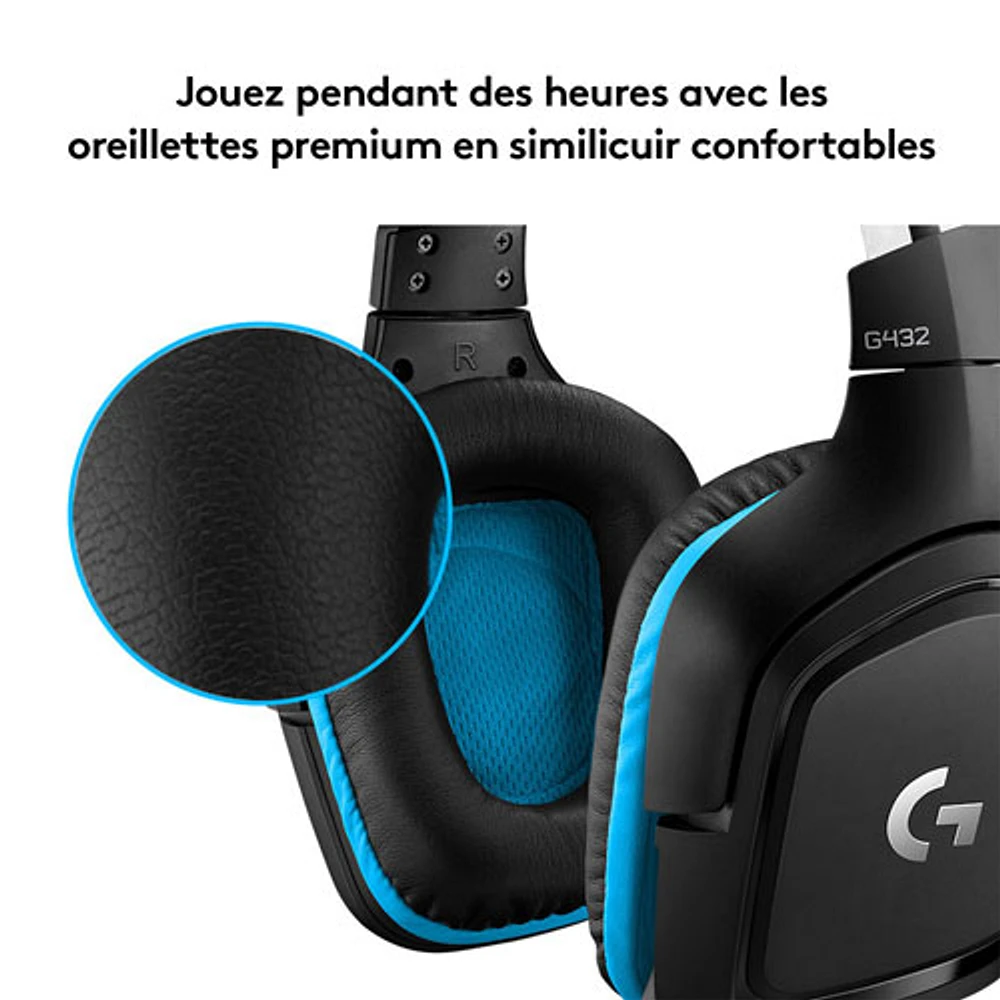 Casque de jeu avec microphone G432 de Logitech - Noir