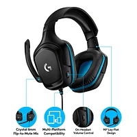 Casque de jeu avec microphone G432 de Logitech - Noir