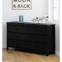 Stork Craft Alpine 6-Drawer Dresser - Black