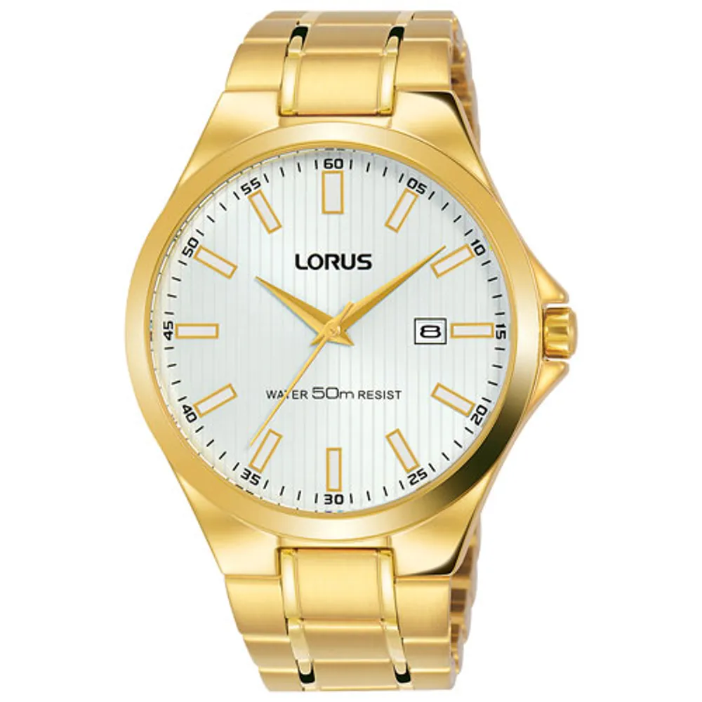 Lorus 40mm Men's Dress Watch - Gold/White