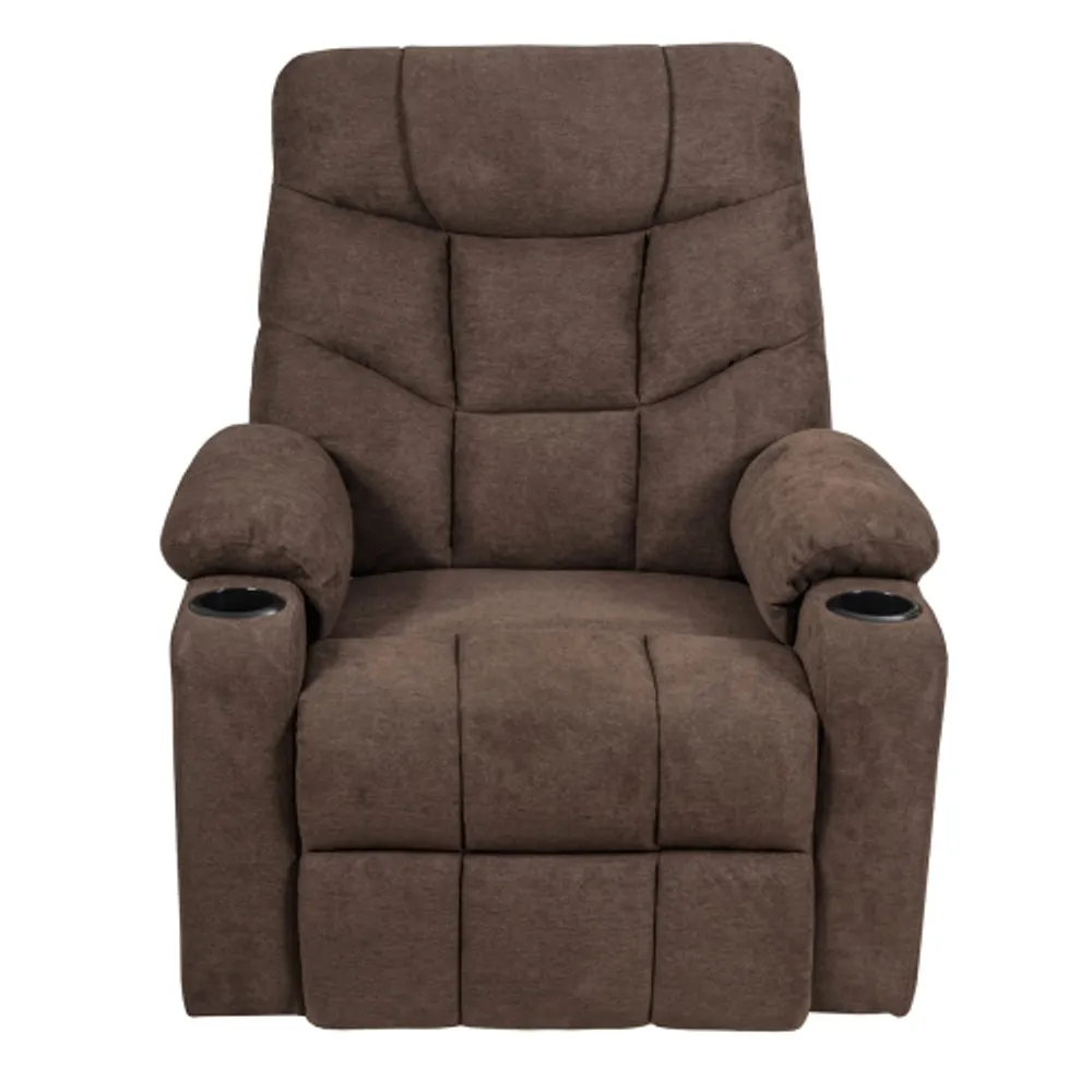 Costway Grey Fabric Power Lift Recliner Chair Sofa for Elderly w