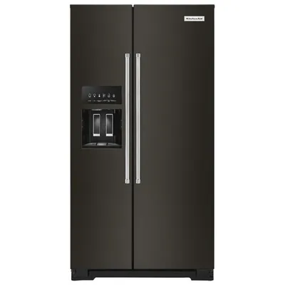 Kitchenaid 36" 24.8 Cu. Ft. Side-By-Side Refrigerator w/ Ice Dispenser (KRSF705HBS) - Black Stainless