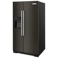 Kitchenaid 36" 24.8 Cu. Ft. Side-By-Side Refrigerator w/ Ice Dispenser (KRSF705HBS) - Black Stainless