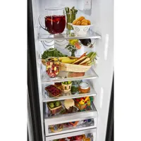 Kitchenaid 36" 24.8 Cu. Ft. Side-By-Side Refrigerator w/ Ice Dispenser (KRSF705HBS) - Black Stainless